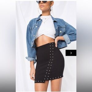 By the way. Kendra Studded Mini Skirt in Black